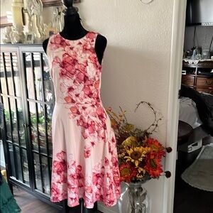 Black house white market Floral Pink Sleeveless Dress